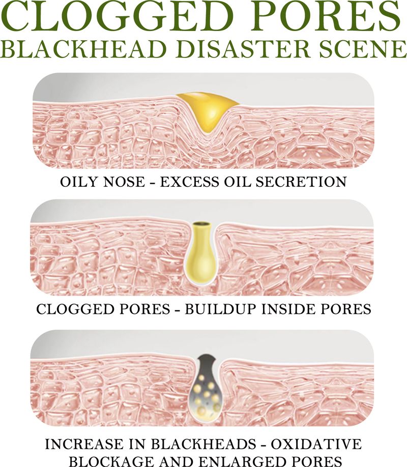 OUHOE Blackhead Removing Serum Suit, Clean Pores Fine Oil Control Clean Repair Acne Blackhead Nose Patch_voghion.com