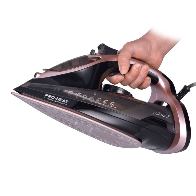 Ceramic Soleplate Steam Iron, Rose Gold Dry & Wet Dual-Use Electric Iron, 2000W, EU Standard_voghion.com