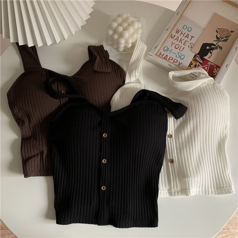 Damenbekleidung Schöner Rücken Kleine Sling Chic Weste Damen Herbst Süße Kühle Dünne Oberbekleidung Neuer Stil Mit Brustpolster Bottoming Top_voghion.com