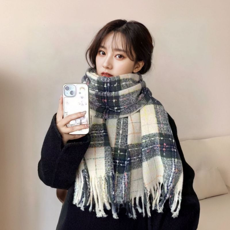 Pieno di serie Star River, calda versione coreana, nuovo colore contrastante con filato ad anello che imita la sciarpa ispessita in cashmere_voghion.com