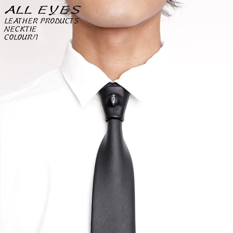 Cravatta in pelle con occhielli Wasteland a strati, versatile, stile college britannico per matrimoni_voghion.com