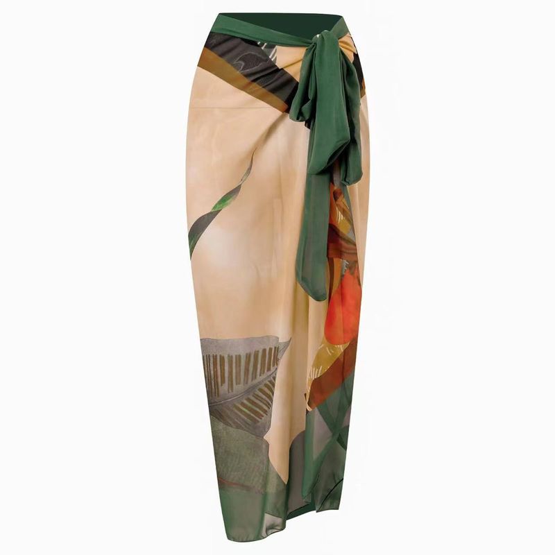 Maillot de bain une pièce en mousseline de soie, style conservateur, couvrant le ventre, jupe portefeuille, source chaude_voghion.com