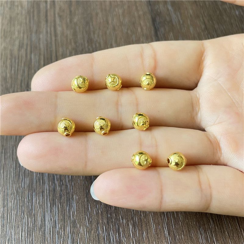 Zinklegierung 6,8,10 mm Antik-Silber, Gold, Mond, Stern, Amulett, Abstandsperle, Zubehör zur Schmuckherstellung_voghion.com