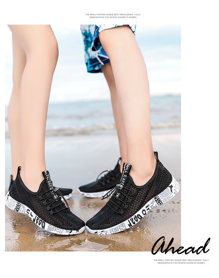Breathable Hole Thin Summer Couple Cut Out Water Stepping Mesh Surface Shoes_voghion.com
