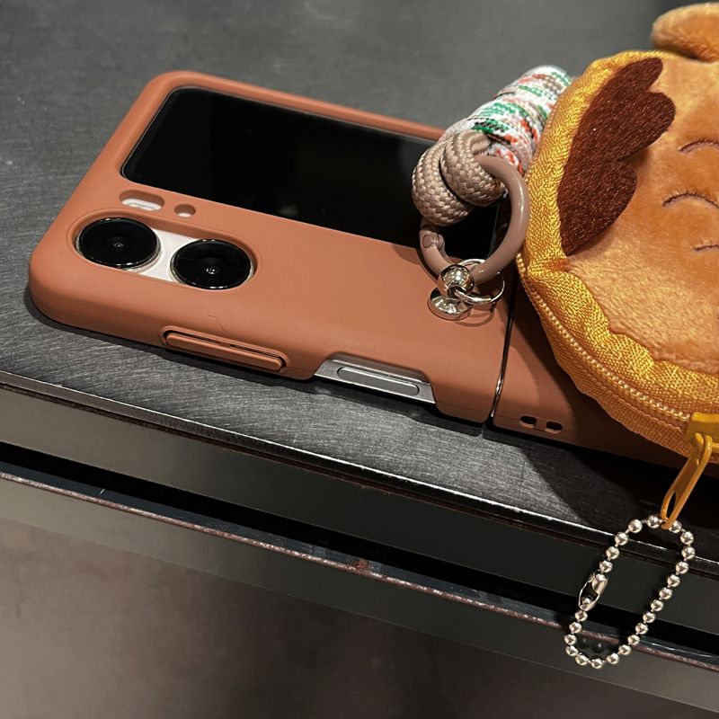 Korean style ins plush coin purse crossbody applicable OPPO Find N3 flip folding screen PC hard case protective cover_voghion.com