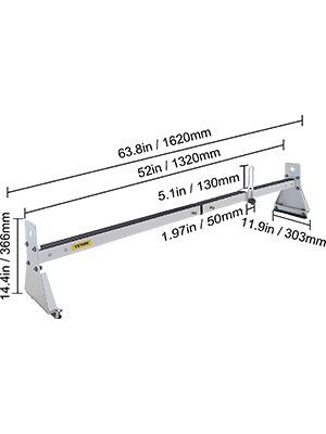 VEVOR Van Roof Ladder Rack, 2 Bars, 331 LBS Capacity, 52"-63.8" Adjustable Steel Roof Rack Cross Bar With Ladder Stoppers, Fit With Rain Gutters, For Kayak Canoe Lumber Pipe Cargo,, White_voghion.com