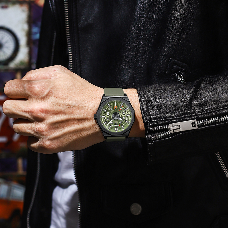 Orologio da uomo sportivo casual al quarzo impermeabile in gel di silice per uomo con data automatica e lancette dell'orologio 8437_voghion.com