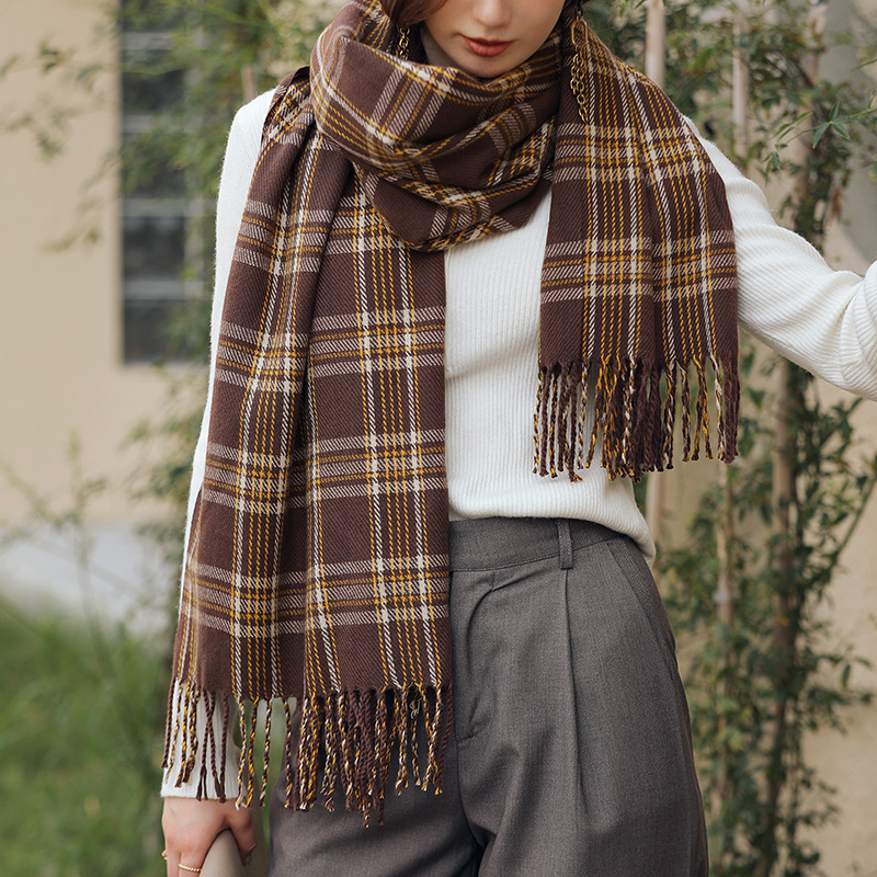 Liniendruck Kaschmir Damen 2024 Herbst und Winter Neuer Schal_voghion.com