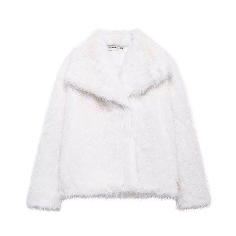Kurzmantel mit Kunstpelzkragen für Damen – Elegante Bürokleidung, modische Oberbekleidung für Herbst und Winter (Hellleopard/Braun/Weiß/Grau/Beige/Schwarz/Weinrot)_voghion.com