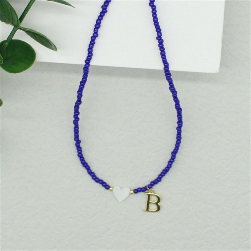 2025 Nuovi arrivi Boho fatto a mano fai da te colorato perline girocollo donne acciaio inossidabile lettera ciondolo collana conchiglia cuore spiaggia gioielli_voghion.com