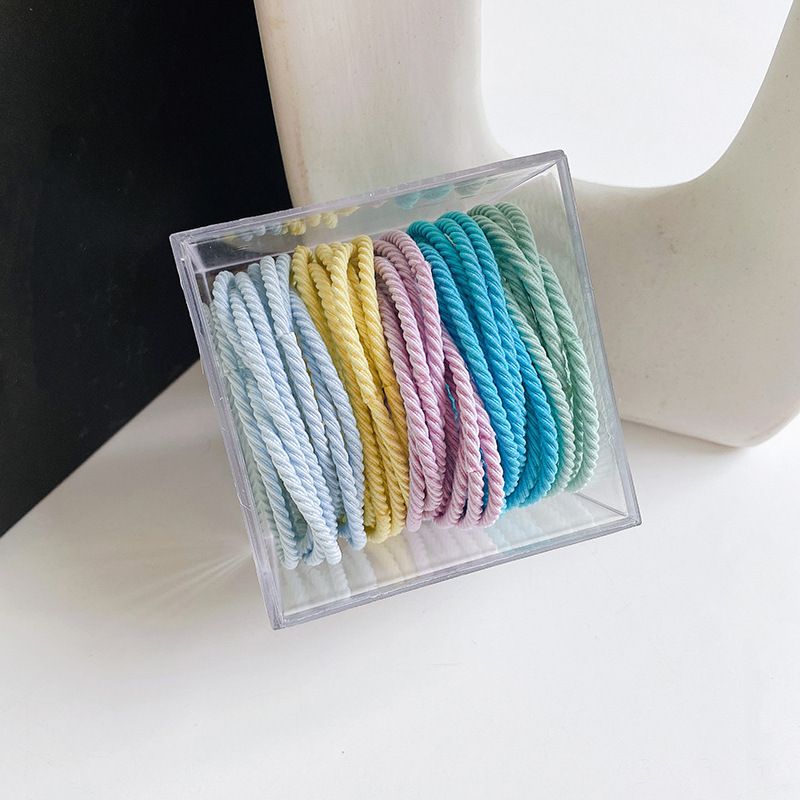 Secchiello unisex da 100 extension per capelli senza cuciture, elastici per capelli antiscivolo con filettatura, elastici per capelli con coda di cavallo alta che non danneggiano i capelli, elastici_voghion.com