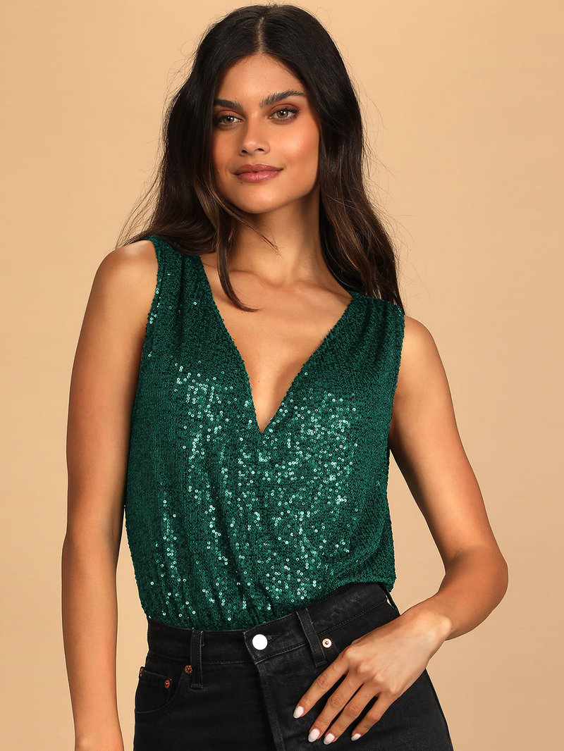 Damkläder Högkvalitativ flash nattklubb sexig V-ringad rygglös kändis paljettjumpsuit temperament elegant mångsidig botten_voghion.com