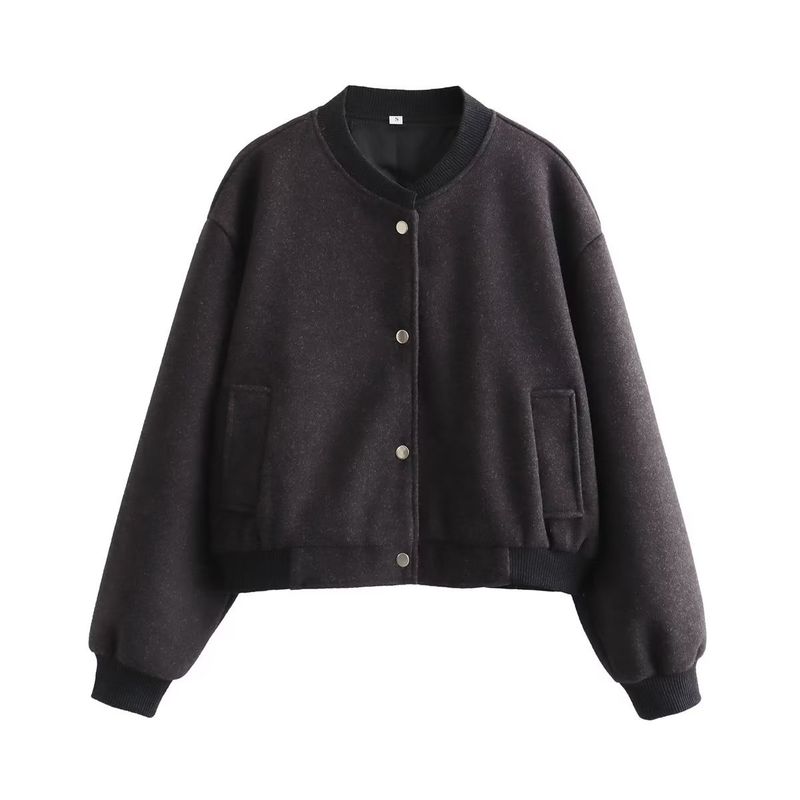 2025 Women Jacket Cropped Bomber Jackets For Women Beige Black Tweed Jacket Woman Fashion Long Sleeve New In Short Coats_voghion.com