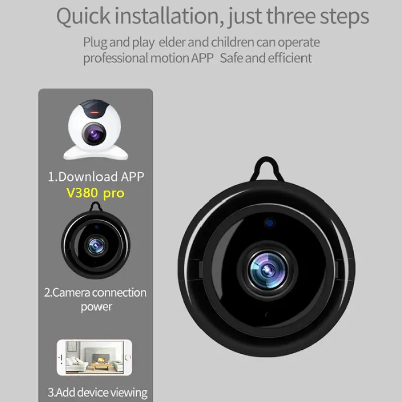 V380 Pro FULL HD 1080p MINI-kamera WIFI Smart Home Security Beskyttelse IP Nattsyn Videokameraer Bærbar Overvåking_voghion.com