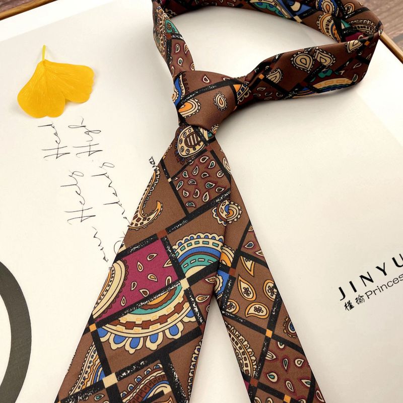 Krawatte mit Ölgemälde von Van Gogh für Herren, Vintage, lässig, 9 cm breit, formell, amerikanischer Straßen-Camouflage-Druck, Y2K-Stil_voghion.com