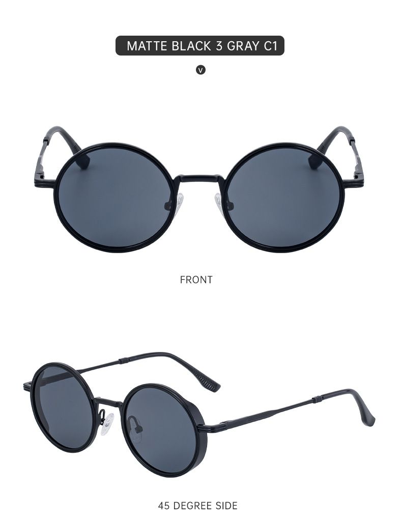 Neue Mode Runde Rahmen Sonnenbrillen Für Männer Retro High-End Sonnenbrillen Männer_voghion.com