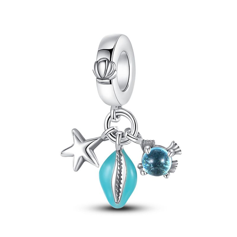 Women's Jewelry Luminous Ocean Style Shell Crab Dolphin Starfish Turtle Pendant Silver Plated DIY Jewelry Accessories Beads_voghion.com