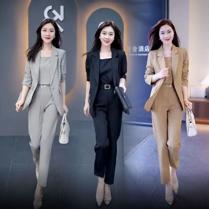Blazer élégant et décontracté pour femme, ensemble trois pièces, printemps 2025, nouveau costume professionnel élégant et jeune_voghion.com