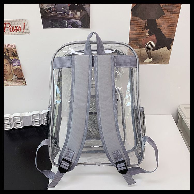 Andralyn Sac à dos en PVC de grande capacité, sac à dos tendance, simple, transparent et étanche, pour hommes et femmes_voghion.com