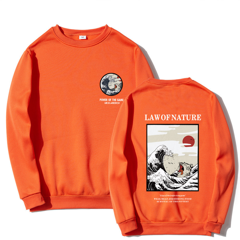 Trendy brand funny cat wave autumn and winter men and women leisure fleece sweater pullover Hoodie sweater men_voghion.com