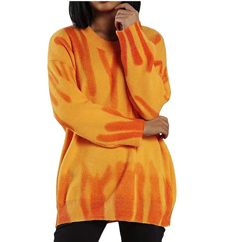 Pull ample imprimé pour femme, nouveau style paresseux, pull tricoté, automne et hiver_voghion.com