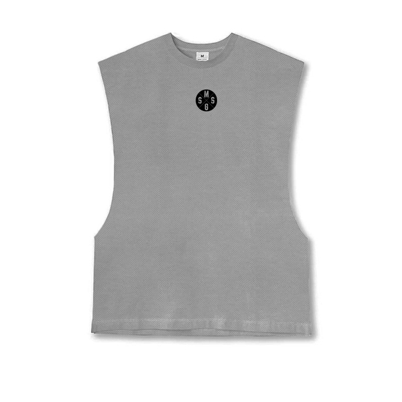 Muskel-Fitness-Tanktop für Herren, Sport, Basketball, Kleidung, Laufen, Training, atmungsaktiv, schnell trocknend, lose Krawatte, ärmellos_voghion.com