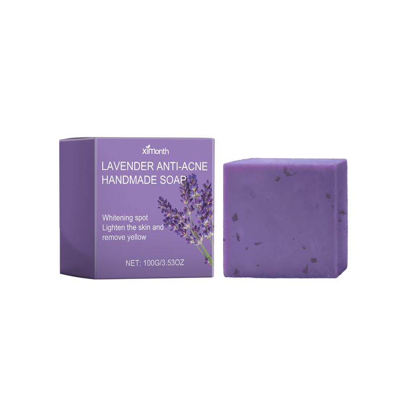 Ximonth Lavender Cleansing Soap Cleanses Facial Skin With Oil Control For Pores And Acne Moisturizing Cleanser_voghion.com