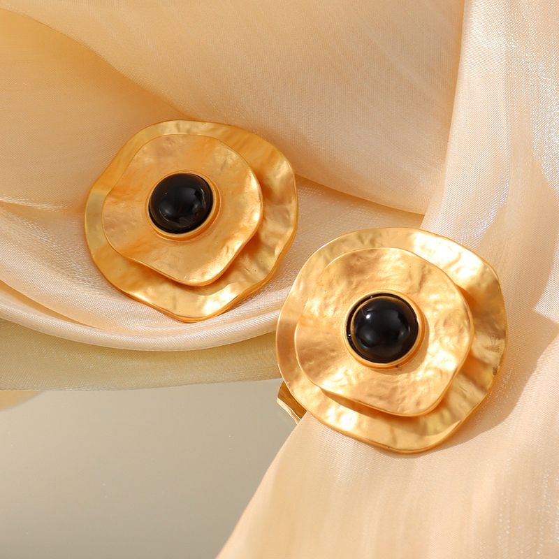 1 Pair Vintage Style Simple Style Square Irregular Plating Alloy 14k Gold Plated Ear Studs_voghion.com