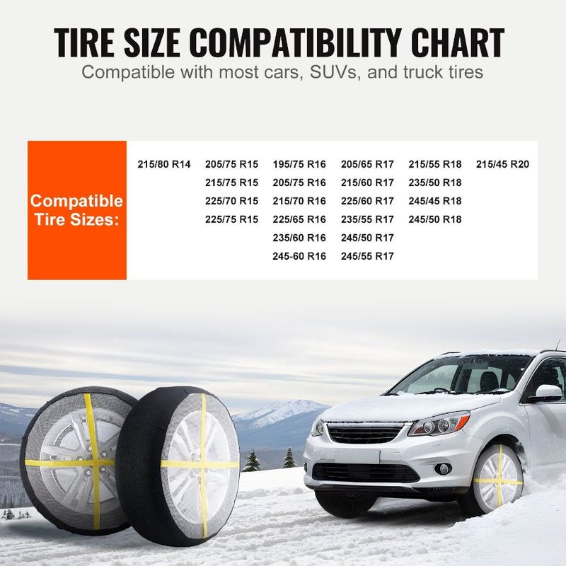 Traction Snow For Tires Coverage Snow Socks Full Tire Cover Thickened_voghion.com