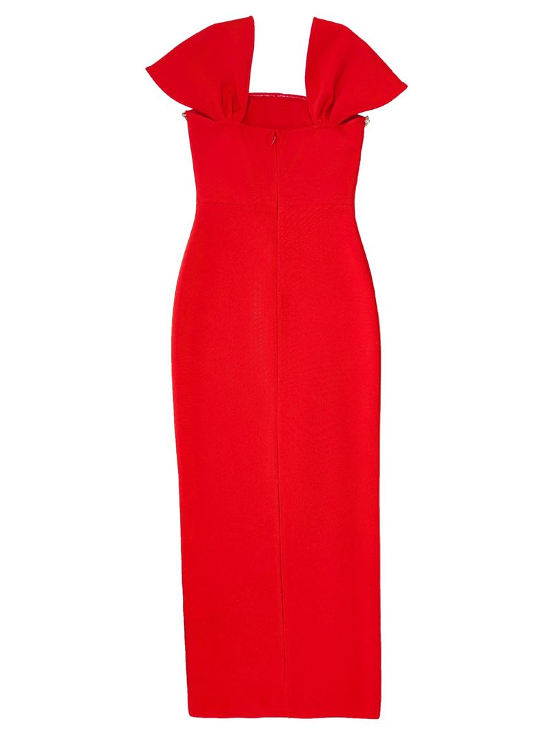 Elegante abito da sera con fascia e strass - Abito formale per feste di Natale da donna, abito aderente in poliestere elasticizzato aderente_voghion.com