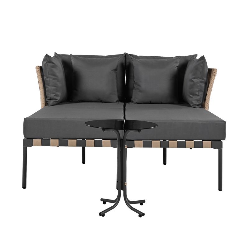 Set divano da giardino, poltrona componibile con divano e 4 bacinelle lavabili, grigio_voghion.com