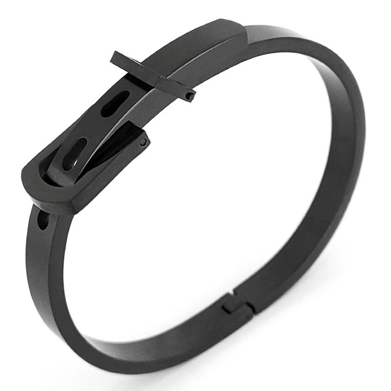 Bracciale con fibbia per cintura in acciaio inossidabile al titanio multicolore da donna in stile coreano_voghion.com