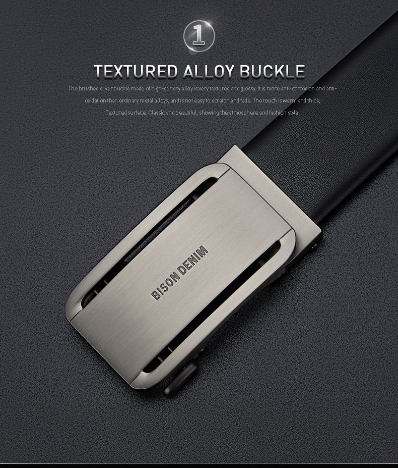 HOT BISONDENIM Mens Business Style Belt Black Strap Male Waistband Automatic Buckle Men Top Quality Girdle Belts For Jeans_voghion.com