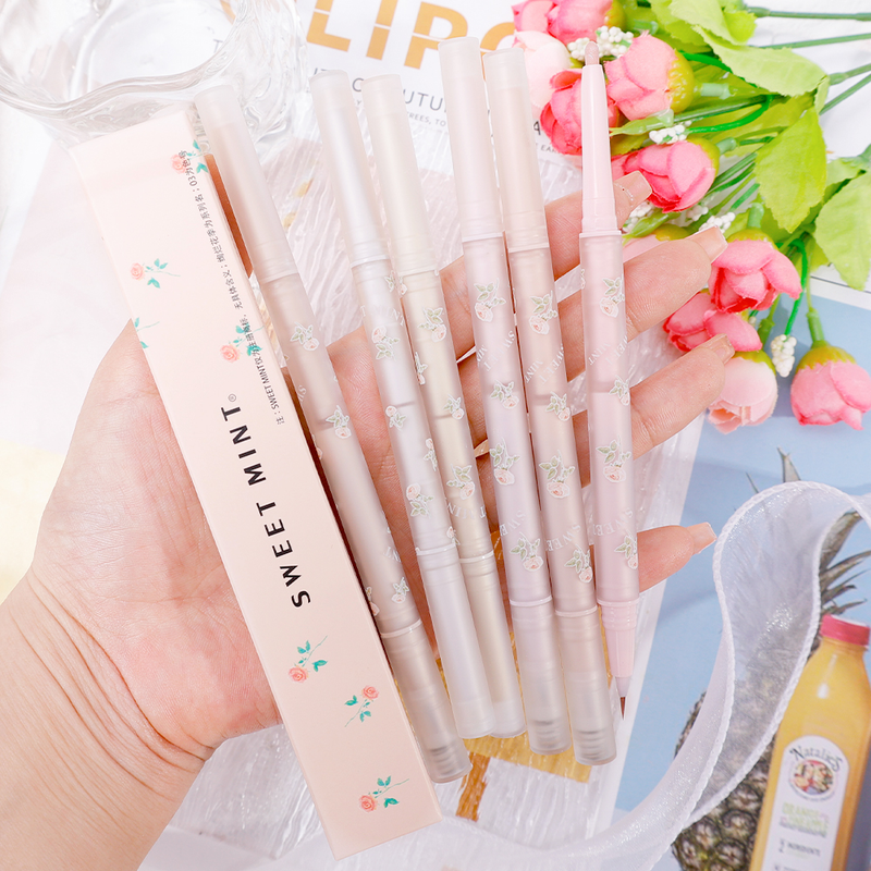 Ligen Doppelkopf Seidworm Pen Glitter Eyeshadow Stick Matt Pearlescent White Sier Eye Liner Brighten E_voghion.com