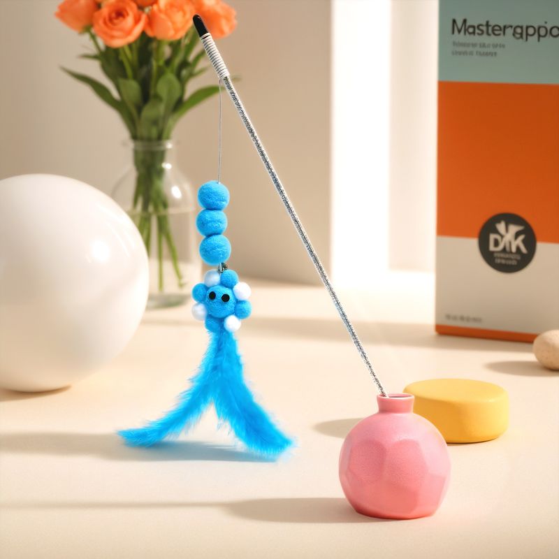 Sunflower Toy Feather Fairy Wand With Bell Durable Chewable Self-Entertainment Cat Teaser_voghion.com