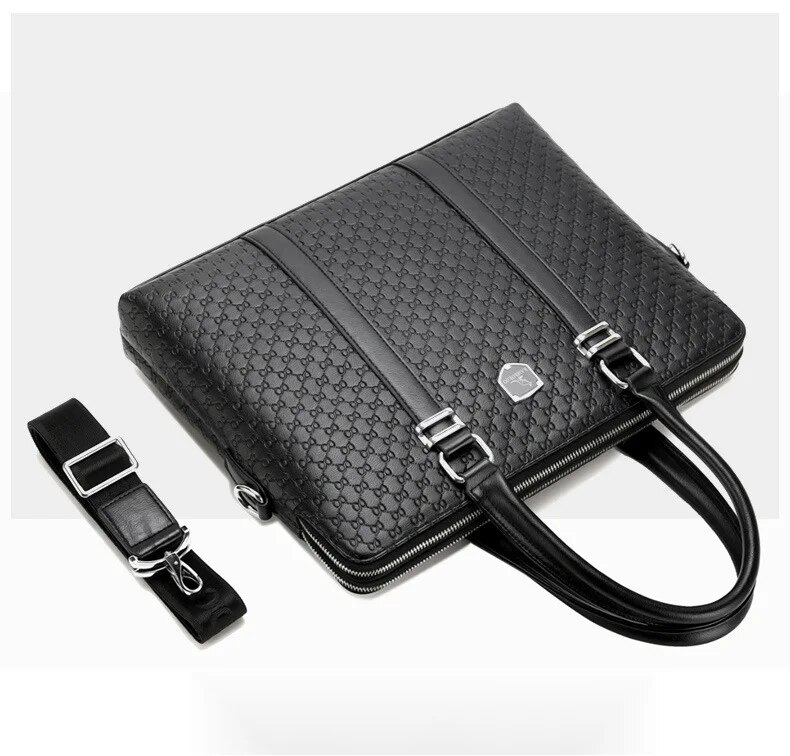 Borsa da lavoro, valigetta a doppio strato, portadocumenti A4 multifunzione per computer per il tempo libero, borsa ufficiale, borsa da uomo alla moda_voghion.com