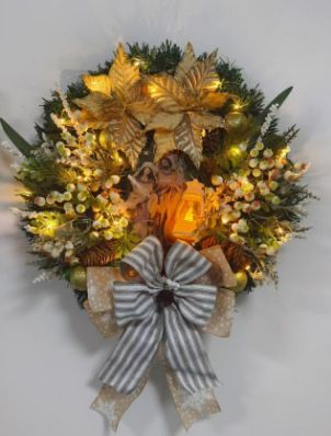 2025 Nieuwe kransdeur hangende kerstverlichting decoraties scène lay-out rekwisieten_voghion.com