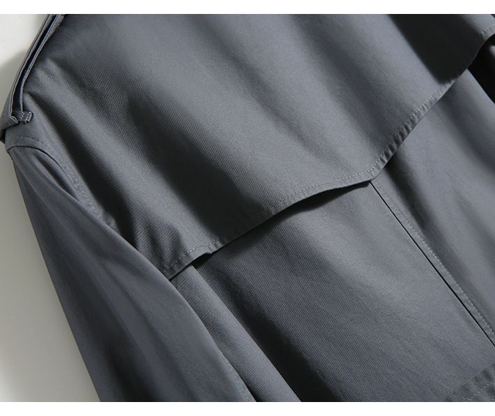 New Cotton Classic Hepburn Style Mid-Length Trench Coat For Women Spring And Autumn_voghion.com