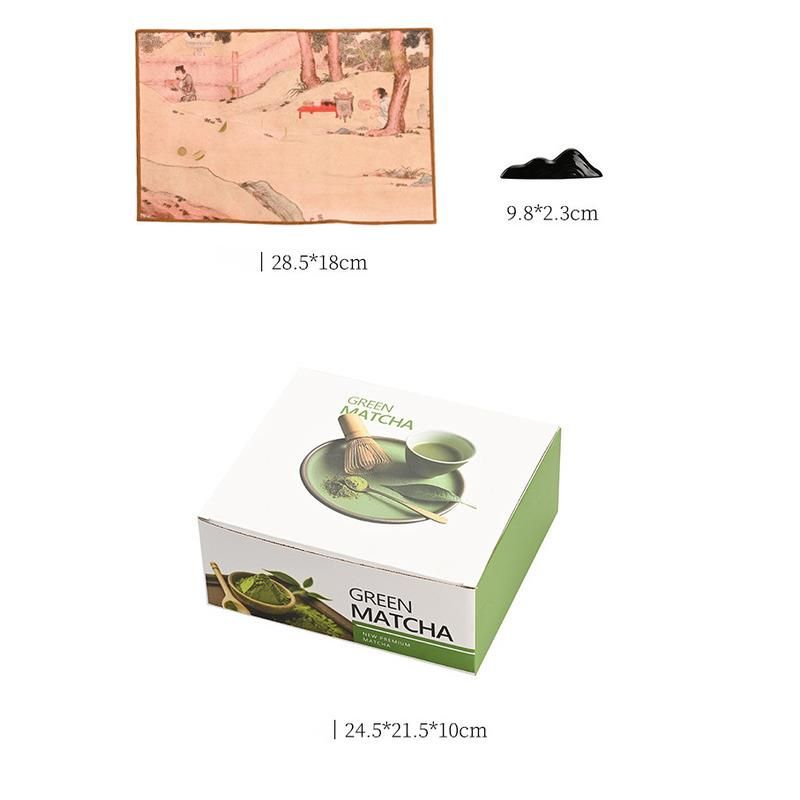Ceramic Japanese Matcha Set With Bamboo Whisk, Hundred Books Stand, Song Dynasty Tea Ceremony Gift Box_voghion.com