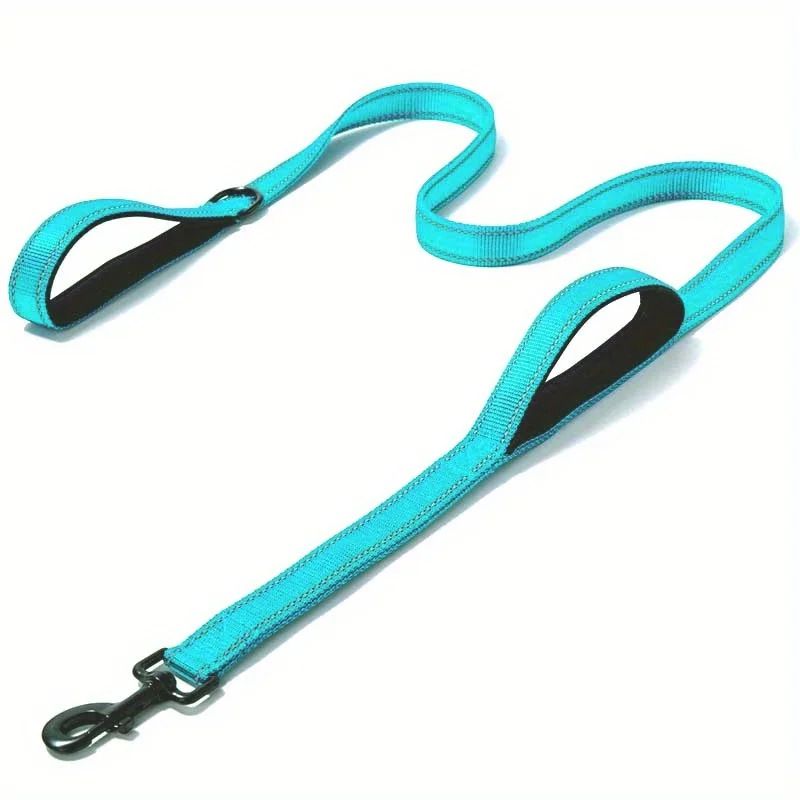 Layer Explosion-Proof Rope Large Reflective Woven Double Handle Dog Leash Anti-Escape Rotating Traction Belt_voghion.com