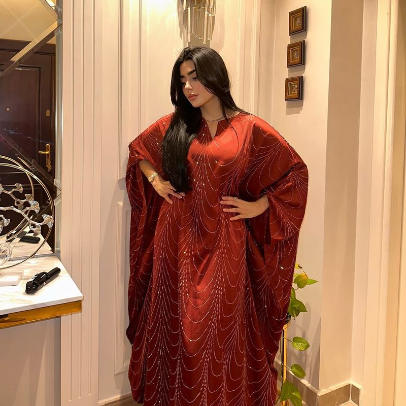 Women's Clothing Modest Spring And Summer New Women's Fashion Loose Hot Diamond Robe Dress_voghion.com