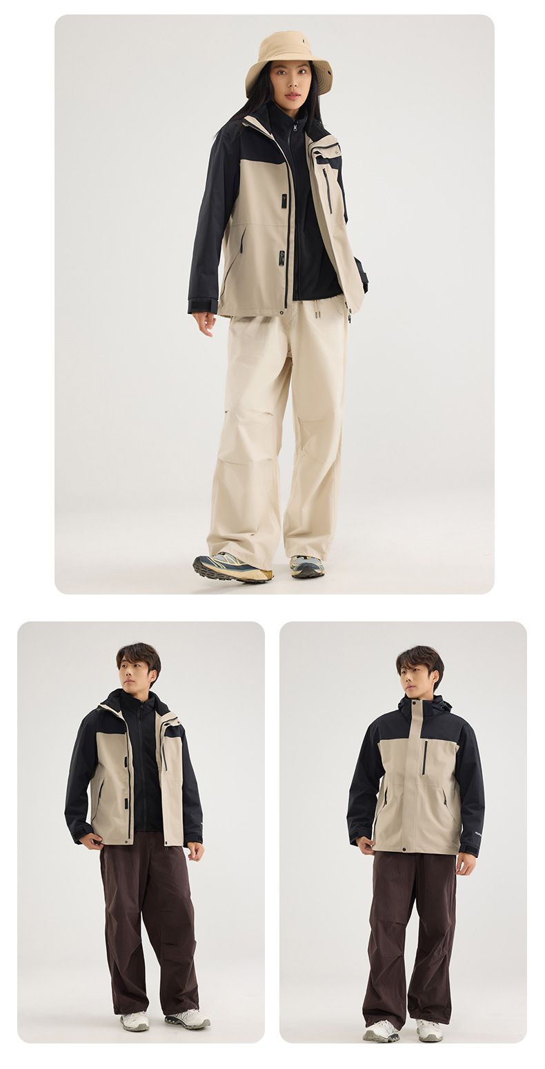 ActiveGo Shanye Bo Mo und Same Style New National Standard Outdoor Drei-in-Eins Winddicht Wasserdicht Vollständig hitzeversiegelt_voghion.com