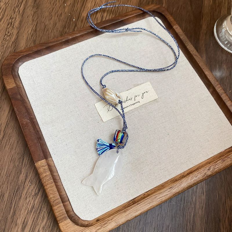 Korean Style INS Starfish Pentagram Heart Rope Pendant Necklace Y2K Hot Girl Bag Charm Sweater Chain_voghion.com