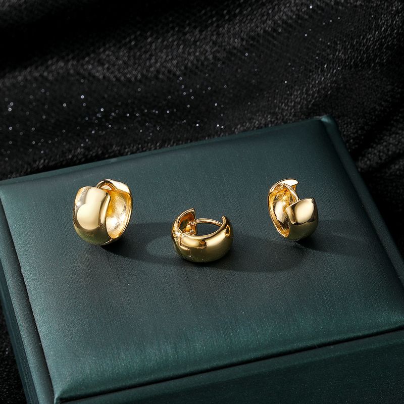 GEOMETRIC TRIO - Alloy Hoop Earrings Set (High-End Minimalist Jewelry, Retro Personality Design)_voghion.com