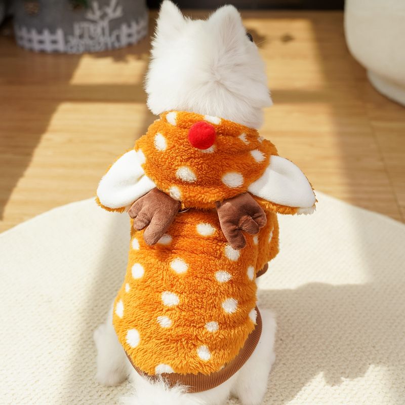 Haustier Hund Katze Weihnachten Halloween Kleidung Elch Kleid Herbst und Winter Plüsch kleine und mittelgroße Hunde als Bären Fadou Corgi verwandeln Kleidung süß_voghion.com