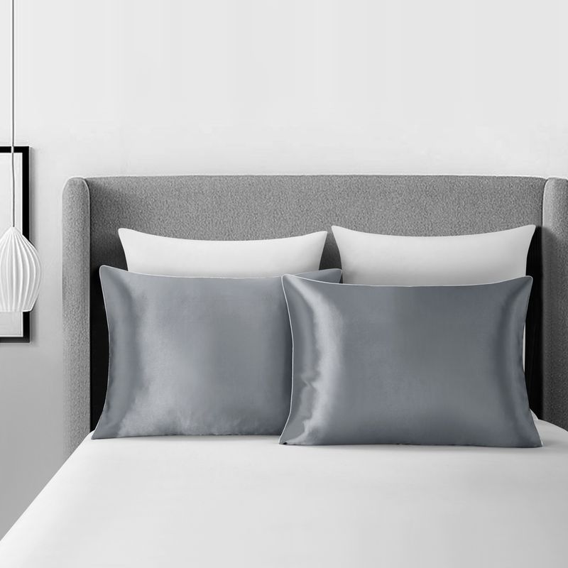 Satin Pillowcases, Similar To Silk Pillowcase 2 Pack, Solid Pillow Case For Sleeping Women With Envelope Closure_voghion.com