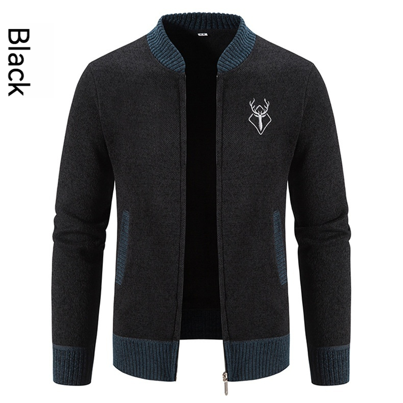 Plüschverdickte Frühlings- und Herbstpullover, koreanische Version, Strickjacke, warme Jacke, Herren_voghion.com