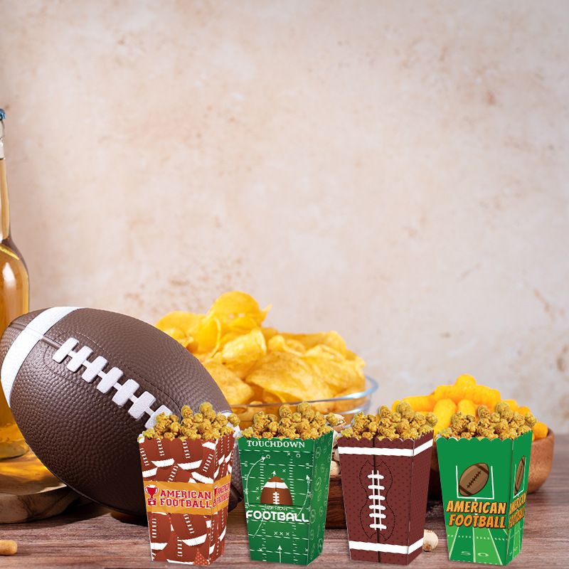 Popcorn-Snacks mit Super-Bowl-Motiv, umweltfreundliche Papierbox, Party-Dekorationsbox_voghion.com