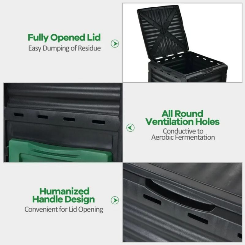 Exit Composter Door Large With 80-Gallon Openable Outdoor And Bottom Lid_voghion.com
