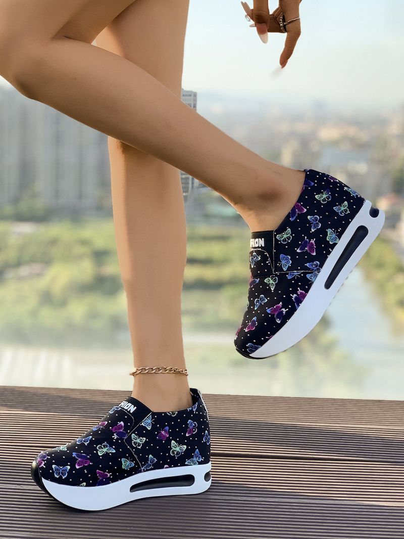 Frühjahr/Herbst 2024: Neue europäische und amerikanische Styles in großen Größen, Color-Blocking-Design, flache Ausschnitte, modische runde Zehenpartie, Slip-On-Schuhe mit dickem Schaft_voghion.com